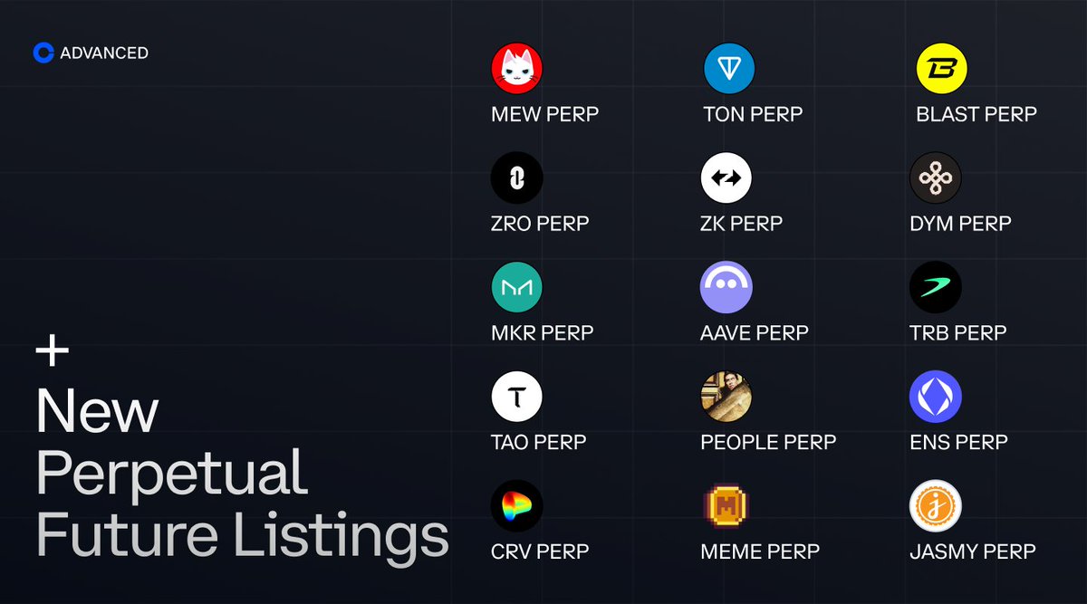 7月Coinbase Advanced新增15个新的永续期货合约，上市合约总数达到70个交易对缩略图